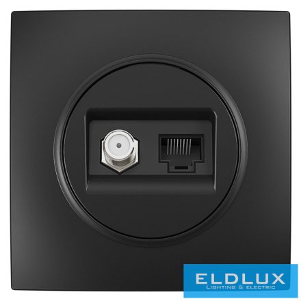 ELDLUX ELDELIN SAT (13db) + RJ45 Cat.5e UTP aljzat fekete