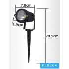 UNIVERSO Kerti spotlámpa 5w 290lm 3000k IP65 fekete 285x78mm