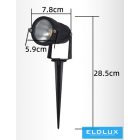 UNIVERSO Kerti spotlámpa 5w 290lm 4000k IP65 fekete 285x78mm