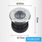 UNIVERSO Taposólámpa LED 3w 300lm 4000k 45° IP67 acél Ø90-Ø76x85mm