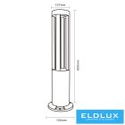 UNIVERSO kerti lámpa COB LED 12w 600lm 3000k IP65 ∅107/∅150×585mm szürke