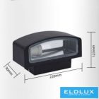UNIVERSO Kültéri fali lámpa E27 Max 60W IP44 fekete 220x90x123mm