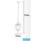 UNIVERSO Kültéri függeszték 1xE27 Max.60W IP55 fehér D200x900mm