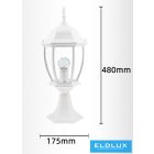 UNIVERSO Kültéri kerti lámpa 1xE27 Max.60W IP55 fehér D175x480mm