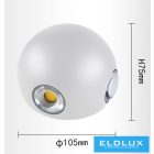 UNIVERSO fali lámpa LED 10w 1200lm 3000k IP65 ∅105×75mm fehér