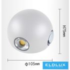 UNIVERSO fali lámpa LED 10w 1200lm 4000k IP65 ∅105×75mm fehér