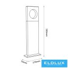 UNIVERSO kerti lámpa LED 12w 600lm 4000k IP65 170×70×500mm szürke