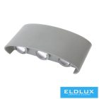 UNIVERSO fali lámpa LED 6*3w 1650lm 3000k IP65 175×90×40mm szürke