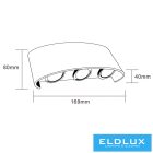 UNIVERSO Kültéri Fali lámpa LED 16w 1300lm CCT.kap IP65 Fekete 169×80×40mm