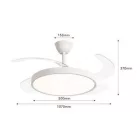 UNIVERSO Ventilátoros lámpa LED 40w 2445lm CCT. DC:30W D1070 x 370mm fehér
