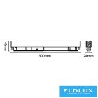 UNIVERSO Mágneses sínbe szerelhető spot Lámpa DC:48V 18w 1620lm 3000k RA90 IP20 Fekete 300x45x24mm