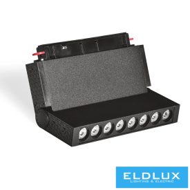   UNIVERSO Mágneses sínbe szerelhető állítható spot Lámpa DC:48V 10w 800lm 3000k RA90 IP20 Fekete 158x45x24mm