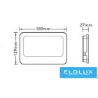 UNIVERSO LED reflektor 50w 4500lm CCT.kap 120° 189x129x27mm IP66 Fehér 3év