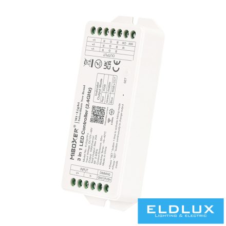 MIBOXER 3in1 RF 2.4G RGB/RGBW/RGB-CCT LED Szalaghoz Vezérlő DC:12-48V Max:20A