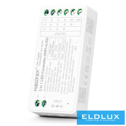 MIBOXER 3in1 WiFi + RF 2.4G RGB/RGBW/RGB-CCT LED Szalaghoz Vezérlő DC:12-24V Max:12A