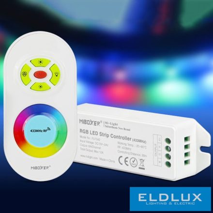 MIBOXER RF RGB LED Szalaghoz Vezérlő+Távirányító DC:12-24V Max:12A 6A/CH