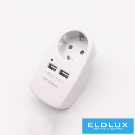 ELDLUX Elosztó 1x type F + 2x USB type A IP20
