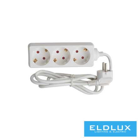 ELDLUX Hosszabbító 3 aljzat 3m x 1.5㎟ IP20 fehér