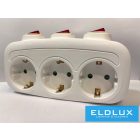 ELDLUX Elosztó 3x type F kapcsolóval IP20