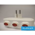 ELDLUX Elosztó 3x type F kapcsolóval IP20