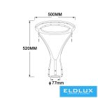 UNIVERSO Kültéri kerti lámpa fej 100w 9300lm 4000k IP65 fekete D500x520mm