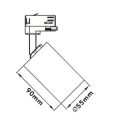 UNIVERSO Háromfázisú sínes spotlámpa 1xGU10 Max.20w IP20 Fehér D55x90mm 5év