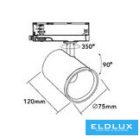UNIVERSO Háromfázisú sínhez spotlámpa 30w 3250lm 3000k Ra90 38° IP20 Fekete D75x120mm 5év