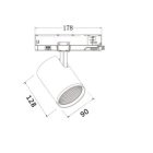 UNIVERSO Háromfázisú sínhez spotlámpa 40w 4150lm CCT.kap Ra90 38° IP20 Fehér D90x128x178mm 5év