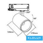 UNIVERSO Háromfázisú sínhez spotlámpa 40w 4650lm 4000k Ra90 38° IP20 Fehér D90x128mm 5év