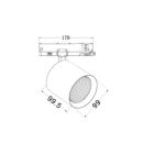 UNIVERSO Háromfázisú sínhez spotlámpa 38w 3700lm CCT.kap Ra90 60° IP20 Fehér D99x99x178mm 5év