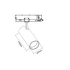 UNIVERSO Háromfázisú sínes spotlámpa 30w 2800lm CCT.kap Ra90 38° IP20 Fehér D70x175mm 5év