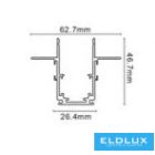 UNIVERSO Mágneses sülyesztett sínrendszer DC:48V Max.16A IP20 Fekete 2000x62x47mm