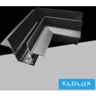 UNIVERSO Mágneses sülyesztett sínrendszerhez sarokelem DC:48V Fekete 100x62x47mm