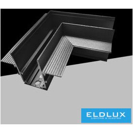   UNIVERSO Mágneses sülyesztett sínrendszerhez sarokelem DC:48V Fekete 100x62x47mm