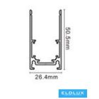 UNIVERSO Mágneses falon kívüli sínrendszer DC:48V Max.16A IP20 Fekete 2000x51x26mm