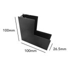 UNIVERSO Falon kívüli mágneses sínrendszer sarokelem DC:48V Fekete 100x100x26.5mm