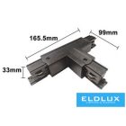 UNIVERSO Háromfázisú sínhez T-alakú toldóelem fekete 165x99x33mm