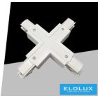 UNIVERSO Háromfázisú sínhez X-alakú toldó elem Fehér 165x165x33mm