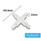 UNIVERSO Háromfázisú sínhez X-alakú toldó elem Fehér 165x165x33mm