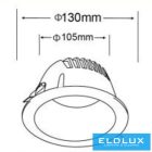 UNIVERSO mélysugárzó 12w 1100lm 6500k CRI≥80 60° kivágásØ105 fehér