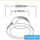 UNIVERSO mélysugárzó 40w 4000lm 4000k CRI≥80 60° kivágásØ195 fehér