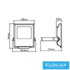 UNIVERSO LED reflektor 30w 2810lm CCT.kap 120° 136x145x30mm IP66 Szürke 3év