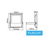 UNIVERSO LED reflektor 50w 4500lm CCT.kap 120° 177x185x30mm IP66 Szürke 3év