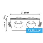 UNIVERSO Gipsz süllyesztett spot lámpatest 2xGU10 215x120x45mm IP20 fehér 