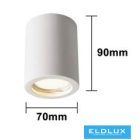 UNIVERSO Gipsz mennyezeti lámpa 1xGU10 Max.35w D70x90mm IP20 fehér