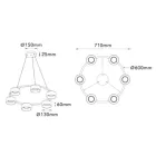 UNIVERSO Függeszték 6x12w 6x1160lm CCT.Kap 105° IP20 Fekete/Amber D710x80x1200mm
