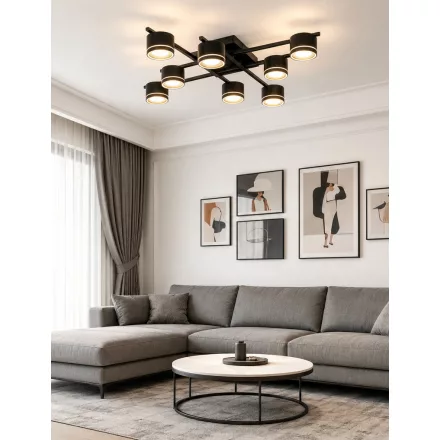 UNIVERSO Mennyezeti lámpa LED CCT GX53 8x12W 8x1160lm Fekete IP20