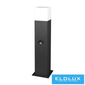   UNIVERSO Kültéri kerti lámpa mozgásérzékelővel 1xGU10 max.12w IP44 fekete 78x78x440mm 5év