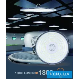   UNIVERSO Csarnok világítás 200w 18000lm 6500k D400x83mm IP65 fekete
