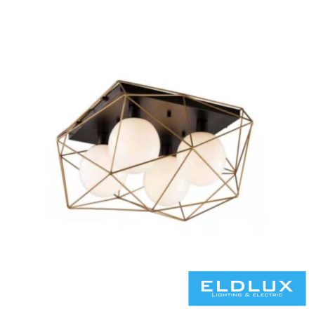 ELDGEOX mennyezeti lámpa fekete/arany E27×4